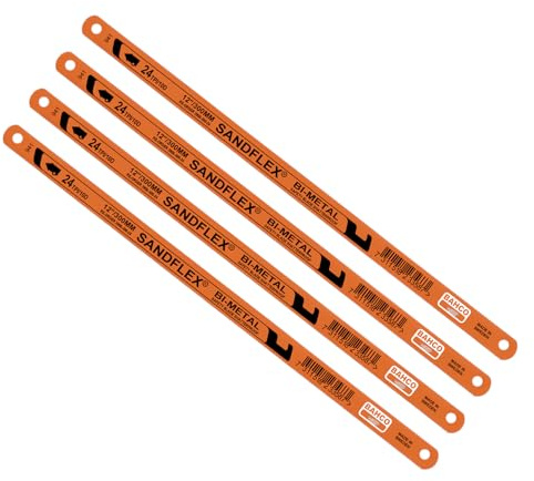 Flintronic Metallsägeblatt Set 12 / 300mm, 4 Stk. Sägeblatt Ersetzen Metallsäge, 24 tpi Bügelsäge für Metall, PVC-Rohr, Plastik und Aluminium