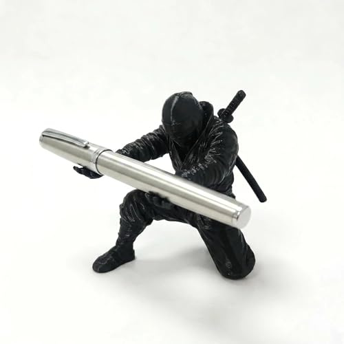 FILOEEX 3D Printing Samurai Pen Holder, Ninja Warrior Pen Holder for Desk, Creative Cool Executive Office Gadget, Unique Pencil Storage Rack for Men, Gamers & History Fans (Black)