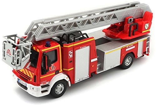 Bburago MODELLINO Camion-1/50 Vigili del Fuoco Iveco Magirus 150E 28 32025A, Rosso/Grigio