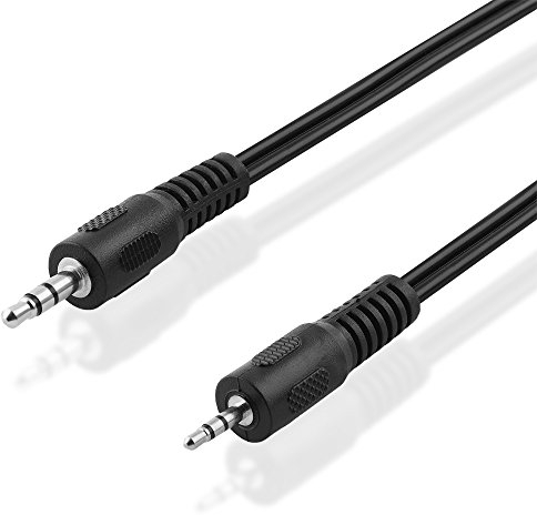 BestPlug 2 Meter Stereo Audio Kabel Aux in Out, 3,5mm Klinke Stecker auf 2,5 mm Mini Klinke Stecker, Schwarz