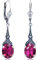 Jugendstil Ohrringe Pink Silber Markenkristalle Fuchsia NOBEL SCHMUCK