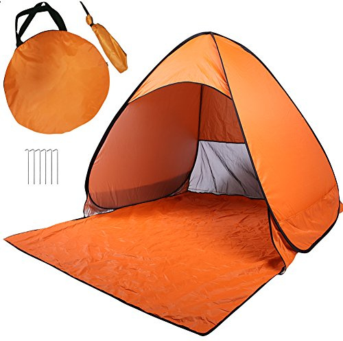 Jian Ya Na Pop-Up-Strand-Zelt Tragbare UV-Schutz Beach Shell mit Standard Sunscreen Eigenbau Automatik Zelt Strandschirm Sun Shelter 57 x65 x43 Orange