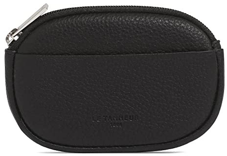 Le Tanneur, Porte Monnaie zippé, Bourse, en Cuir grainé, Charles, Homme, Poche zippée, Poche Plate Avant, Petit Format, Fermeture zippée, pour pièces et Billets, Souple