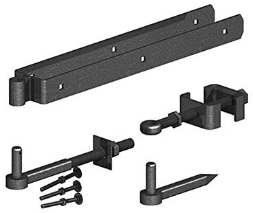 Gatemate Field Gate Verstellbares Doppelband Scharnier-Set – 600 mm – Epoxidschwarz