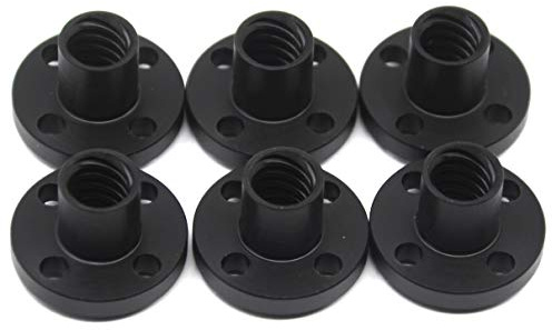 Befenybay 6PCS Diameter 8mm Black TR8x8 Lead Screw Nut for CNC and 3D Printer Parts (Size: Tr8x8)