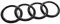 Audi 4S7853742DT94 Ringe Logo R8 (4S) Spider Black Edition Emblem Zeichen, schwarz
