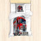 ABAKUHAUS LKW Bettbezug Set für Einzelbetten, Cartoon-Stil Feuerwehrmann, Milbensicher Allergiker geeignet mit Kissenbezug, Red Pale Grau