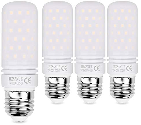 HZSANUE LED Lampen 15W, 120W Glühlampenäquivalent, 1700lm, 6000K Kaltweiß, E27 Edison Schraube, 4 Stück
