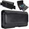 DeBin Cell Phone Holster for iPhone SE, 8, 7, 6s, 6 Leather Phone Case with Belt Clip ID Credit Card Holder Pouch Cover (Fits iPhone SE, 8, 7, 6s with Protective Cases on) Small Black