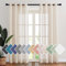 PONY DANCE Beige Vorhänge im Landhausstil Wohnzimmer Gardinen Leinenoptik - 2 Stücke H 220 x B 140 cm Boho Vorhang Halbtransparent Ösenvorhang Leinen Landhaus Gardine mit Ösen