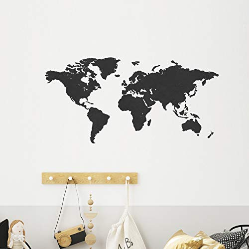Creative Use of Technology Wanddeko: detaillierte lasergeschnittene Weltkarte aus Holz, schönes Deko für Ihren Wohnzimmer | Projektion: Mercator | Holzart: Schwarz MDF | Abmessung: M = 90 x 45 cm |