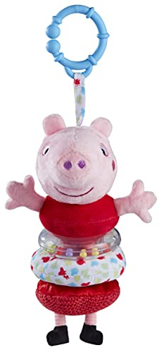 Peppa Pig My First Jiggler Soft Toy, Baby Toy, First Toy, Comforter Blanket, Early Play Development Toy, Pull and Retract Pram, Cot, Car Seat, Toy
