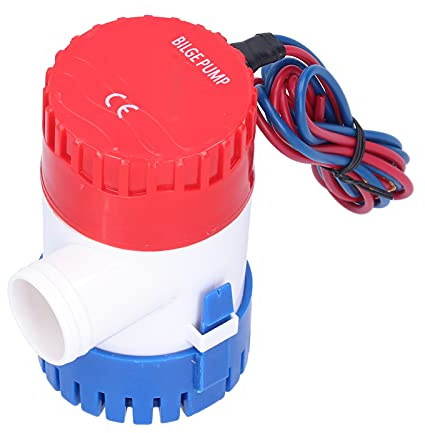 Pompe de Cale Submersible 12V/24V DC 350GPH, Automatique Étanche, Boîtier ABS, Arbre Inoxydable, pour Bateaux et Yachts Marins