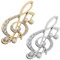 SOIMISS 2Pcs Brosche Damen, Kristall Strass Brosche Pins Kristall Musik Notizen Brosche Pin Musik Violinschlüssel Brosche für Frauen Mädchen Geschenke für Kleidung, Cardigan