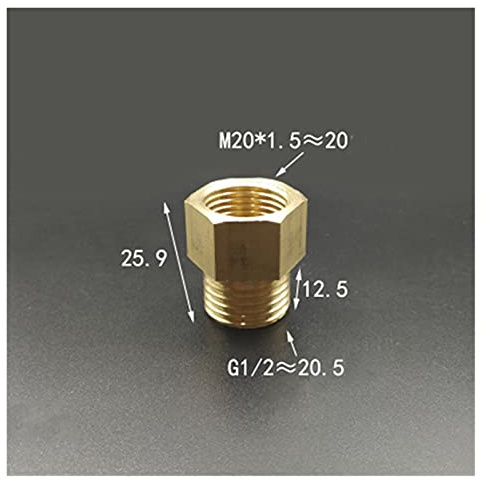 Raccords de tuyauterie M20 * 1.5 filetage femelle x 1/2 BSP Connexion de filetage mâle Connecteur de raccord de tuyau en laiton pour gage de pression raccord gaz