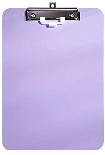Hnogri Kunststoff-Klemmbrett, Standard A4 Letter Size Klemmbretter für Studenten, Büro und Frauen, Zwischenablage mit Stifthalter und Low Profile Clip, Größe 12,5 x 9 Zoll, (Lila)