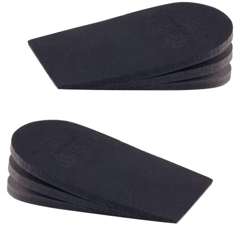 Makryn Adjustable Orthopedic Heel Lift for Leg Length Discrepancies and Heel Pain,Sports Injuries,and Achilles tendonitis,Height Increase Insoles (Black, Large(1 Pair))