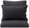 URBANARA Kissenbezug Mafalda – 100% Leinen, Dunkelgrau, Mit Hotelverschluss 70cm x 90cm – Einzelner Kissenbezug, Bettwäsche, Bettbezug