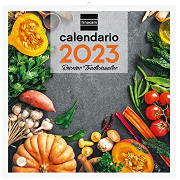 Finocam - Kalender 2023 Wandbilder 30x30 zum Schreiben Januar 2023 - Dezember 2023 (12 Monate) Spanische Rezepte