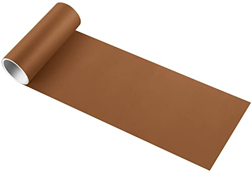 Cahomo Leder Patch Kit Selbstklebende Lederflicken,10x160cm Leder Reparatur Patch Kunstleder Selbstklebende,Leder Reparatur Set Leder Patch Kit für Sofas Handtaschen Jacken Möbel Autositze Hellbraun