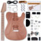 Leo Jaymz DIY TL Style Electric Guitar Kits Roasted Maple Neck and Maple Fingerboard - Mahogany Body and Frameless Pickups - 2 point tremolo bridge - Pluggable wires(TL-M)