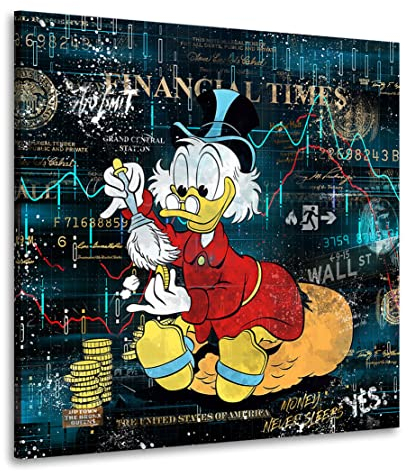 Kunstgestalten24 Leinwandbild Dagobert Money Broker Wandbild Kunstdruck Raum- u. Wanddekoration Übergrößen