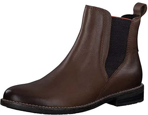 MARCO TOZZI Damen Stiefelette Leder Chelsea Boot flach Stretch 2-25366-41, Größe:39 EU, Farbe:Mehrfarbig