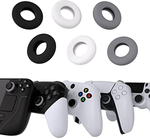 PlayVital BuffeRings Anelli Precisione per ps5/4,Ammortizzatori Assistenza Mira per Xbox One/Series X S,Switch Pro Controller,per Steam Deck LCD/OLED,3 Paia-Grigio&Nero&Bianco