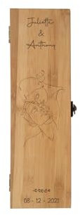 DECOHO - Caisse à vin en bois personnalisée pour 1 bouteille | Cadeau Mariage - Saint-Valentin