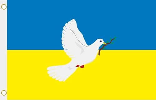 U24 Flagge Fahne Ukraine mit Friedenstaube 90 x 150 cm