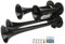 Aramox Train Air Horn Fit für Autos LKW Boote Züge, 4 Trompeten Lufthorn, 4 Trompeten Luft Kompressor Horn 150DB 12V Super Laut Universal