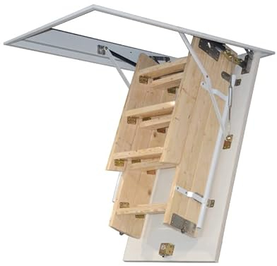 Dachgeschoss Treppe Klappbare Dachbodentreppe aus massivem Holz, hölzerne Teleskopleiter, Kletterleiter für Baumaterialien, von der Wand herunterziehbar Einziehbar