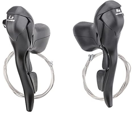 Jildouf Fahrrad-Schalthebel, Daumen-Schalthebel, , Dual-Kontrollhebel, Geschwindigkeit, Rennrad-Umwerfer, Lenker, Bremshebel aus Aluminiumlegierung, Bremsgriff für Fahrrad, Rennrad, 3 x 7/8