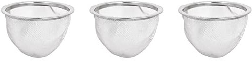 Osmond 3x Filtre à Théière en Métal, Filtre à Thé, 7 cm Extérieur, 6 cm Intérieur, Argenté, Panier