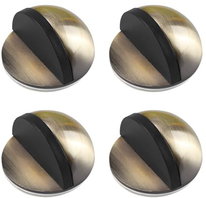 4 Pièces Cale Porte, Porte Ovale en Acier Inoxydable, Butee de Porte Polie pour Sols Durs, Portes VitréEs et Murs de Protection(Bronze)