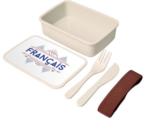 Fabulous Lunch Box with Cutlery French Style Luxury Vintage 700 ml White