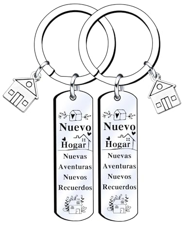 XQXQXZ 2 Piezas Partner Llavero Nuevo Casa Colgante Set Letters aleación acero inoxidable con grabado Llavero pareja Amor Amistad Regalos el día de San Valentín, Navidad, Regalos Cumpleaños