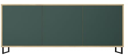 HEALANCY Kommode mit 3 Türen - Sideboard - Schrank - Komodenschrank - Highboard - Kleiderschrank Möbel - Flurkommode - Wohnzimmer Schlafzimmer Esszimmer Flur - Grün