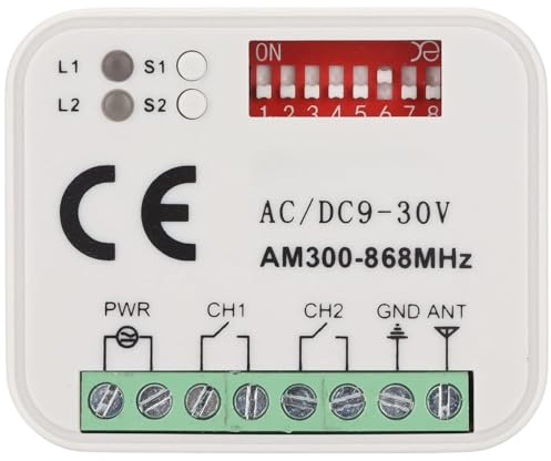 Ricevitore universale compatibile con Beninca to.GO2WV, to.GO4WV, T2WV, T4WV, Cupido, IO 433,92Mhz, telecomando radio 2 canali 433-868 MHz. Ricevitore Rolling/Fisso 12-24 VAC/DC Ricevitore