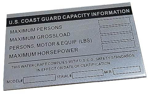 Placa de aluminio con capacidad para barco (placa en blanco, 127 x 76 mm)