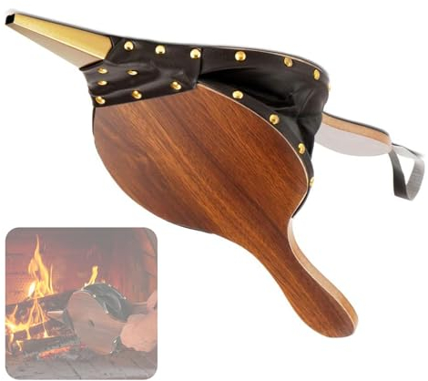 CZMYCBG Kamin Blasebalg groß mittel und klein Holz Luftgebläse Guss Düse for Outdoor Camping BBQ Grill Schornstein Hand Blasebalg for Camping, Indoor-Kamin, Holzofen (Color : Brown, Size : 40x18cm)