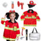KBIBCK 9 teiliges Feuerwehrmann Kostüm, Feuerwehr Kostüm Kinder, Feuerwehr Kostüm Set, Kostüm Feuerwehrmann Kinder mit Feuerlöscher Axt Feuerwehrmann Spielzeug für Jungen Mädchen Karneval Halloween