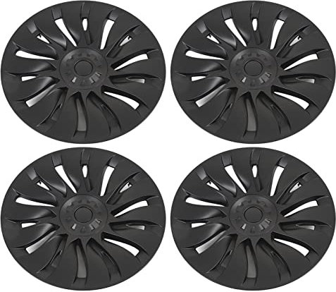 Garniture de Capuchon de Moyeu de Roue, Jante Enveloppante Complète de Roue Noir Mat 4 Pièces 19 Pouces Haute Résistance élégante Installation Facile Solide pour Le Modèle Y