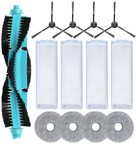 COYICOLI Kit d'accessoires de rechange pour Cecote c Conga 11090 Aspirateurs robots - 1 Brosse rotative, 4 Filtres HEPA, 4 Brosses latérales, 4 Chiffons de nettoyage