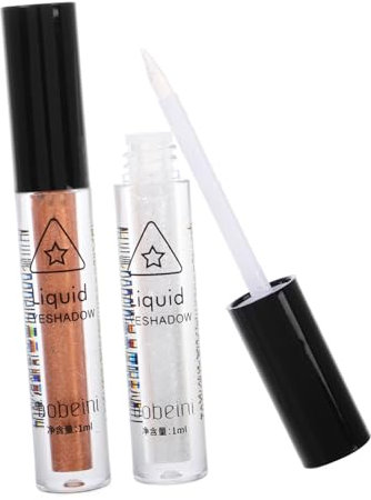 minkissy 2stücke Flüssiger Lidschatten Mit Glitzer-schein Schnelltrocknend Und Kompaktes Make-up-tool Für Augen Wasserfest Und Einfach Zu Entfernen