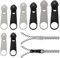 XPEX 6 Stück Reißverschluss Schieber Ersatz,Reißverschluss Reparaturset,Abnehmbare Reißverschluss Zipper Pull Fixer Reißverschluss Für Kleidung Tasche Gepäck Bettzug (Schwarz/Silber)