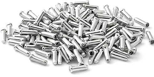 TTTLLNN Lot de 100 embouts de câble de vélo en alliage d'aluminium – Embouts de câble de frein et dérailleur – Facile à installer – Argent