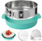 OYAOL 9 Inch Springform Pan - 304 Stainless Steel Nonstick Leakproof Springform Cake Pan with Removable Bottom, 10 Inch Silicone Cheesecake Pan (blue) Protector with Parchment Paper