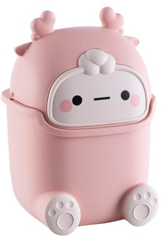 2 litres poubelle en plastique mignonne pour la chambre, le bureau, le chat, les enfants - les poubelles mignonnes de chats canettes poubelle et les poubelles pour les enfants pour coiffeuse (ro