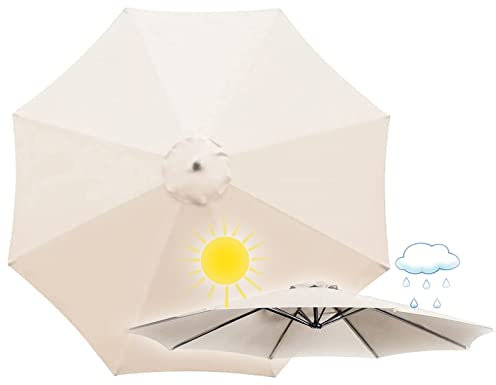Parasols 300 cm / 6 bras 2,7 m / 6 armes Umbrella de remplacement de parasol auvent, 8 côtes côtes de rechange de remplacement de couverture de parasol couvercle de parapluie pour la terrasse de patio